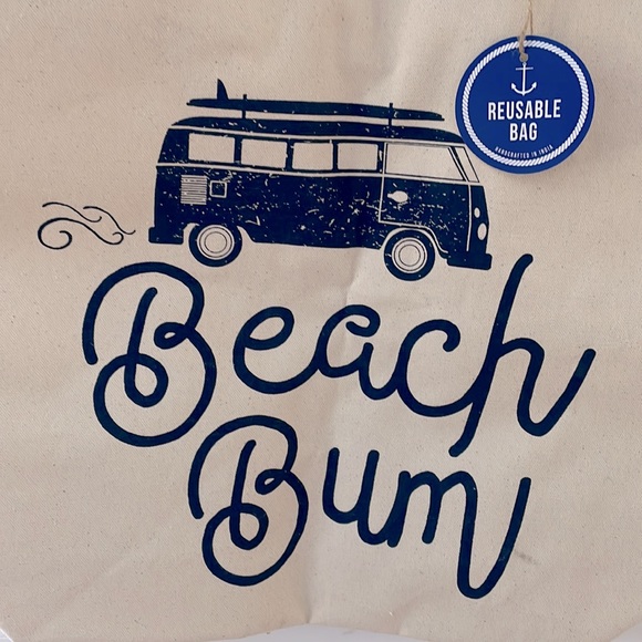 Canvas Beach Bag/Tote NWT 22x17 dual rope straps inside pocket - Picture 2 of 9